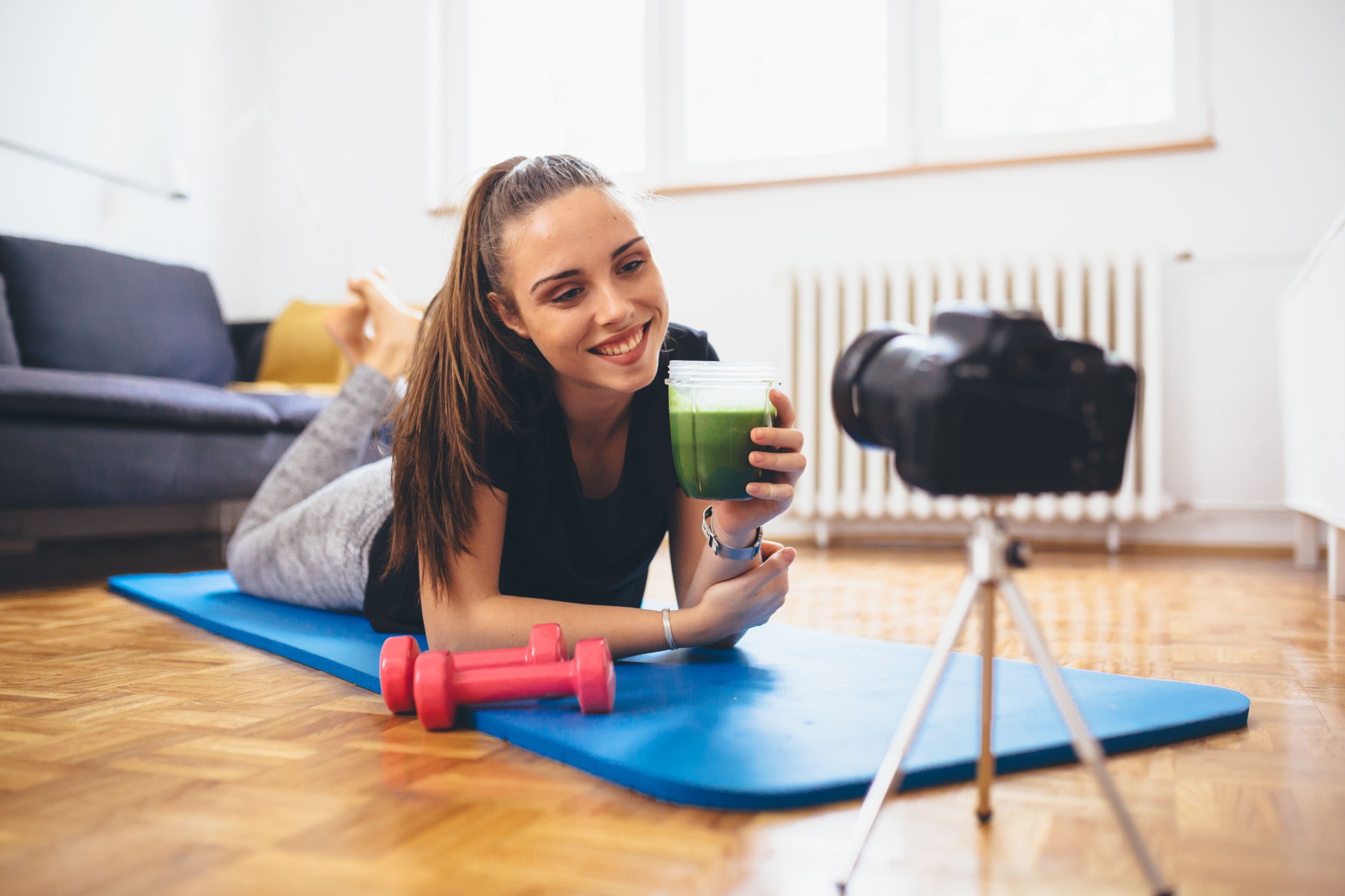 woman video blogger